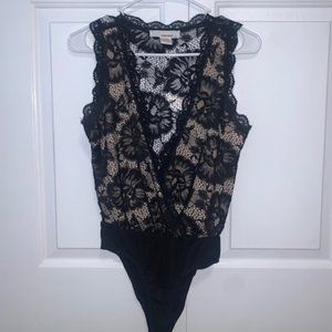 Women's Black Lace Bodysuit Size Small
